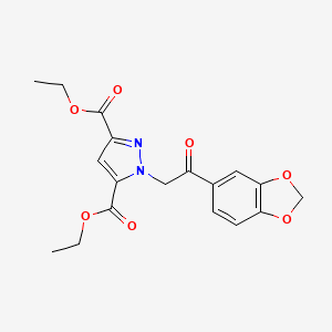diethyl 1-[2-(1,3-benzodioxol-5-yl)-2-oxoethyl]-1H-pyrazole-3,5-dicarboxylate