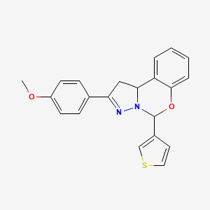 2-(4-methoxyphenyl)-5-(thiophen-3-yl)-5,10b-dihydro-1H-benzo[e]pyrazolo[1,5-c][1,3]oxazine