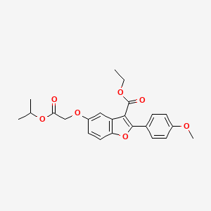 molecular formula C23H24O7 B2615049 Ethyl 2-(4-methoxyphenyl)-5-[2-oxo-2-(propan-2-yloxy)ethoxy]-1-benzofuran-3-carboxylate CAS No. 384360-62-7