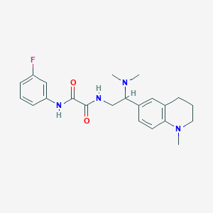 molecular formula C22H27FN4O2 B2615051 N1-(2-(dimethylamino)-2-(1-methyl-1,2,3,4-tetrahydroquinolin-6-yl)ethyl)-N2-(3-fluorophenyl)oxalamide CAS No. 922119-16-2