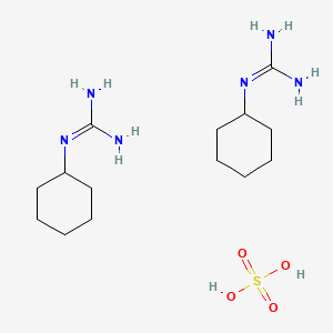 molecular formula C14H32N6O4S B2615069 Bis(2-cyclohexylguanidine), sulfuric acid CAS No. 6331-57-3