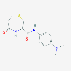 molecular formula C14H19N3O2S B2615070 N-(4-(dimethylamino)phenyl)-5-oxo-1,4-thiazepane-3-carboxamide CAS No. 1396625-07-2