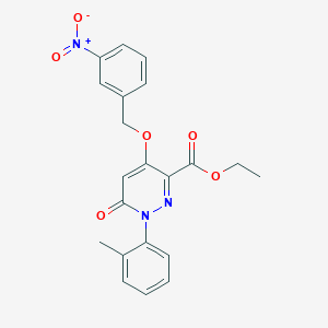 molecular formula C21H19N3O6 B2615074 Ethyl 4-((3-nitrobenzyl)oxy)-6-oxo-1-(o-tolyl)-1,6-dihydropyridazine-3-carboxylate CAS No. 899732-99-1