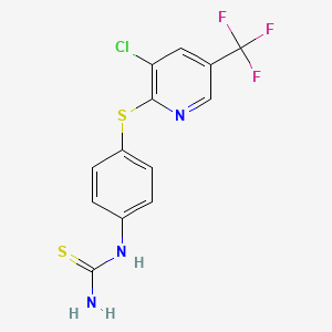 molecular formula C13H9ClF3N3S2 B2615079 (4-{[3-氯-5-(三氟甲基)吡啶-2-基]硫代}苯基)硫脲 CAS No. 1796964-15-2