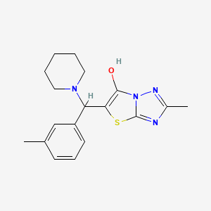 molecular formula C18H22N4OS B2615085 2-Methyl-5-(piperidin-1-yl(m-tolyl)methyl)thiazolo[3,2-b][1,2,4]triazol-6-ol CAS No. 869342-76-7