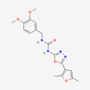 molecular formula C18H20N4O5 B2615087 1-(3,4-Dimethoxybenzyl)-3-(5-(2,5-dimethylfuran-3-yl)-1,3,4-oxadiazol-2-yl)urea CAS No. 1286725-24-3