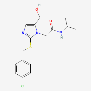 2-(2-((4-chlorobenzyl)thio)-5-(hydroxymethyl)-1H-imidazol-1-yl)-N-isopropylacetamide