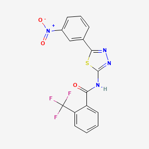 N-[5-(3-nitrophenyl)-1,3,4-thiadiazol-2-yl]-2-(trifluoromethyl)benzamide