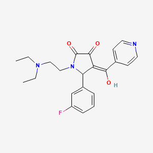 molecular formula C22H24FN3O3 B2615102 1-(2-(二乙氨基)乙基)-5-(3-氟苯基)-3-羟基-4-异烟酰基-1H-吡咯-2(5H)-酮 CAS No. 850236-66-7