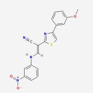 (E)-2-(4-(3-methoxyphenyl)thiazol-2-yl)-3-((3-nitrophenyl)amino)acrylonitrile