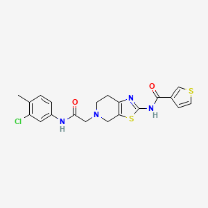 N-(5-(2-((3-chloro-4-methylphenyl)amino)-2-oxoethyl)-4,5,6,7-tetrahydrothiazolo[5,4-c]pyridin-2-yl)thiophene-3-carboxamide