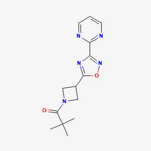 2,2-Dimethyl-1-(3-(3-(pyrimidin-2-yl)-1,2,4-oxadiazol-5-yl)azetidin-1-yl)propan-1-one