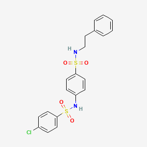 molecular formula C20H19ClN2O4S2 B2615111 4-Chloro-N-(4-(N-phenethylsulfamoyl)phenyl)benzenesulfonamide CAS No. 606922-74-1