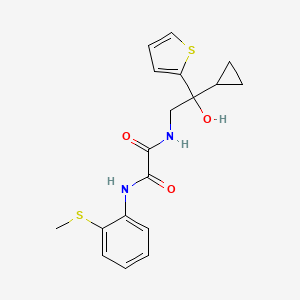 molecular formula C18H20N2O3S2 B2615120 N1-(2-cyclopropyl-2-hydroxy-2-(thiophen-2-yl)ethyl)-N2-(2-(methylthio)phenyl)oxalamide CAS No. 1396868-59-9