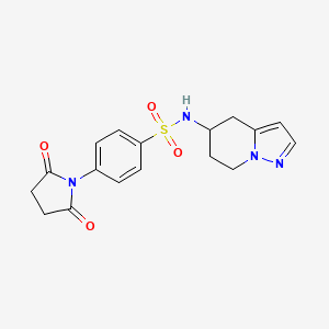 molecular formula C17H18N4O4S B2615125 4-(2,5-dioxopyrrolidin-1-yl)-N-(4,5,6,7-tetrahydropyrazolo[1,5-a]pyridin-5-yl)benzenesulfonamide CAS No. 2034335-16-3