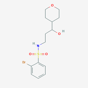 molecular formula C14H20BrNO4S B2615126 2-bromo-N-(3-hydroxy-3-(tetrahydro-2H-pyran-4-yl)propyl)benzenesulfonamide CAS No. 2034539-35-8