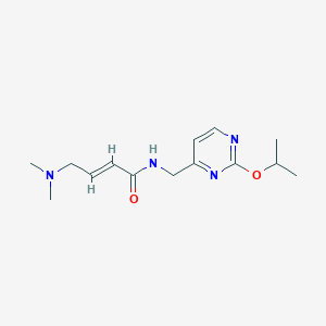 molecular formula C14H22N4O2 B2615138 (E)-4-(Dimethylamino)-N-[(2-propan-2-yloxypyrimidin-4-yl)methyl]but-2-enamide CAS No. 2411323-68-5