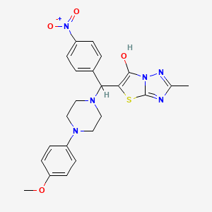 molecular formula C23H24N6O4S B2615143 5-((4-(4-Methoxyphenyl)piperazin-1-yl)(4-nitrophenyl)methyl)-2-methylthiazolo[3,2-b][1,2,4]triazol-6-ol CAS No. 851969-26-1