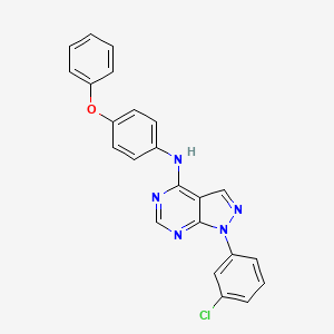 molecular formula C23H16ClN5O B2615147 1-(3-氯苯基)-N-(4-苯氧基苯基)-1H-吡唑并[3,4-d]嘧啶-4-胺 CAS No. 890945-13-8