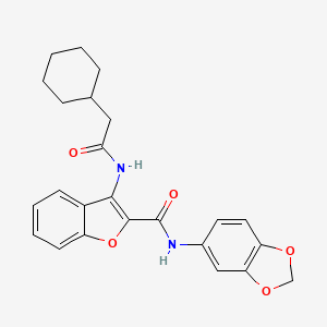 N-(benzo[d][1,3]dioxol-5-yl)-3-(2-cyclohexylacetamido)benzofuran-2-carboxamide