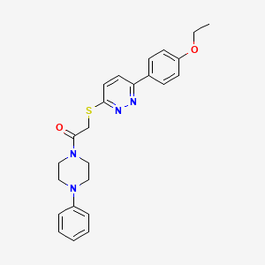 molecular formula C24H26N4O2S B2615152 2-((6-(4-Ethoxyphenyl)pyridazin-3-yl)thio)-1-(4-phenylpiperazin-1-yl)ethanone CAS No. 872689-20-8