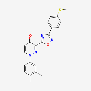 molecular formula C21H18N4O2S B2615158 3-bromo-N-{[5-(piperidin-1-ylsulfonyl)-2-thienyl]methyl}benzamide CAS No. 1115898-58-2