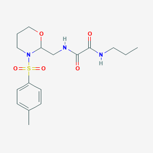 molecular formula C17H25N3O5S B2615161 N1-丙基-N2-((3-甲苯磺酰-1,3-恶唑烷-2-基)甲基)草酰胺 CAS No. 872862-60-7
