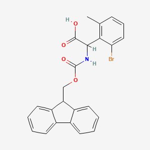 molecular formula C24H20BrNO4 B2615163 2-(2-Bromo-6-methylphenyl)-2-(9H-fluoren-9-ylmethoxycarbonylamino)acetic acid CAS No. 2137469-78-2