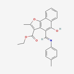molecular formula C24H21NO4 B2615168 (Z)-ethyl 2-methyl-5-oxo-4-((p-tolylamino)methylene)-4,5-dihydronaphtho[1,2-b]furan-3-carboxylate CAS No. 637755-48-7