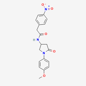 N-(1-(4-methoxyphenyl)-5-oxopyrrolidin-3-yl)-2-(4-nitrophenyl)acetamide
