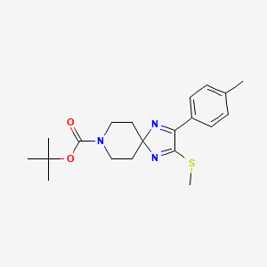 molecular formula C20H27N3O2S B2615179 叔丁基 2-(4-甲基苯基)-3-(甲硫基)-1,4,8-三氮杂螺[4.5]癸-1,3-二烯-8-羧酸酯 CAS No. 931937-47-2