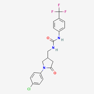 1-((1-(4-Chlorophenyl)-5-oxopyrrolidin-3-yl)methyl)-3-(4-(trifluoromethyl)phenyl)urea