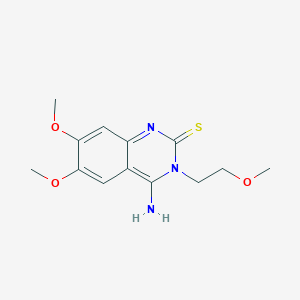 molecular formula C13H17N3O3S B2615181 4-Amino-6,7-dimethoxy-3-(2-methoxyethyl)quinazoline-2-thione CAS No. 439096-30-7
