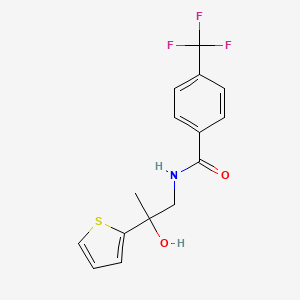 molecular formula C15H14F3NO2S B2615187 N-(2-羟基-2-(噻吩-2-基)丙基)-4-(三氟甲基)苯甲酰胺 CAS No. 1351617-45-2