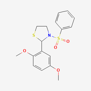 3-(Benzenesulfonyl)-2-(2,5-dimethoxyphenyl)-1,3-thiazolidine