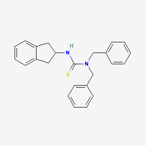 molecular formula C24H24N2S B2615205 1,1-dibenzyl-3-(2,3-dihydro-1H-inden-2-yl)thiourea CAS No. 391876-15-6