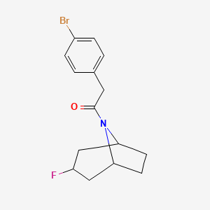 molecular formula C15H17BrFNO B2615210 2-(4-Bromophenyl)-1-(3-fluoro-8-azabicyclo[3.2.1]octan-8-yl)ethanone CAS No. 2319805-71-3