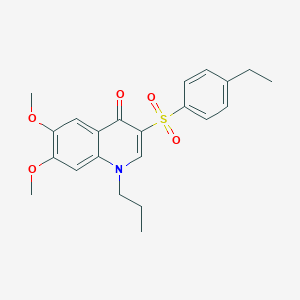 molecular formula C22H25NO5S B2615212 3-((4-ethylphenyl)sulfonyl)-6,7-dimethoxy-1-propylquinolin-4(1H)-one CAS No. 899214-97-2