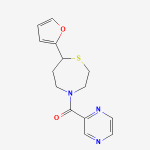 (7-(Furan-2-yl)-1,4-thiazepan-4-yl)(pyrazin-2-yl)methanone