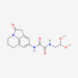 molecular formula C17H21N3O5 B2615218 N1-(2,2-二甲氧基乙基)-N2-(2-氧代-2,4,5,6-四氢-1H-吡咯并[3,2,1-ij]喹啉-8-基)草酰胺 CAS No. 898454-71-2