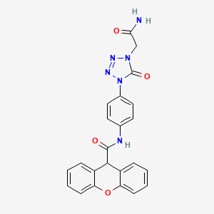 molecular formula C23H18N6O4 B2615220 N-(4-(4-(2-amino-2-oxoethyl)-5-oxo-4,5-dihydro-1H-tetrazol-1-yl)phenyl)-9H-xanthene-9-carboxamide CAS No. 1396881-32-5