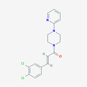 molecular formula C18H17Cl2N3O B2615221 3-(3,4-Dichlorophenyl)-1-(4-(2-pyridyl)piperazinyl)prop-2-EN-1-one CAS No. 497060-99-8