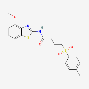 N-(4-methoxy-7-methylbenzo[d]thiazol-2-yl)-4-tosylbutanamide