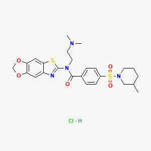 N-([1,3]dioxolo[4',5':4,5]benzo[1,2-d]thiazol-6-yl)-N-(2-(dimethylamino)ethyl)-4-((3-methylpiperidin-1-yl)sulfonyl)benzamide hydrochloride