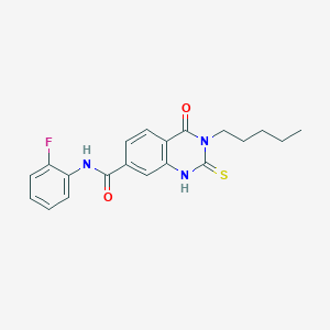 N-(2-fluorophenyl)-4-oxo-3-pentyl-2-sulfanylidene-1H-quinazoline-7-carboxamide