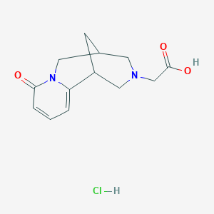 molecular formula C13H17ClN2O3 B2615241 2-(8-oxo-5,6-dihydro-1H-1,5-methanopyrido[1,2-a][1,5]diazocin-3(2H,4H,8H)-yl)acetic acid hydrochloride CAS No. 2034462-31-0
