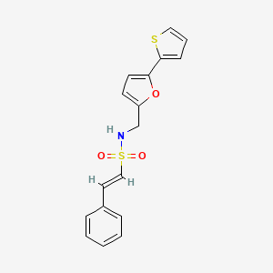 (E)-2-phenyl-N-((5-(thiophen-2-yl)furan-2-yl)methyl)ethenesulfonamide