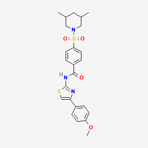 molecular formula C24H27N3O4S2 B2615247 4-((3,5-dimethylpiperidin-1-yl)sulfonyl)-N-(4-(4-methoxyphenyl)thiazol-2-yl)benzamide CAS No. 361167-39-7