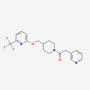 2-Pyridin-3-yl-1-[4-[[6-(trifluoromethyl)pyridin-2-yl]oxymethyl]piperidin-1-yl]ethanone