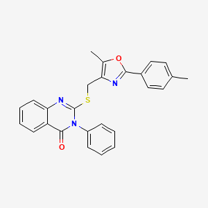 2-(((5-methyl-2-(p-tolyl)oxazol-4-yl)methyl)thio)-3-phenylquinazolin-4(3H)-one